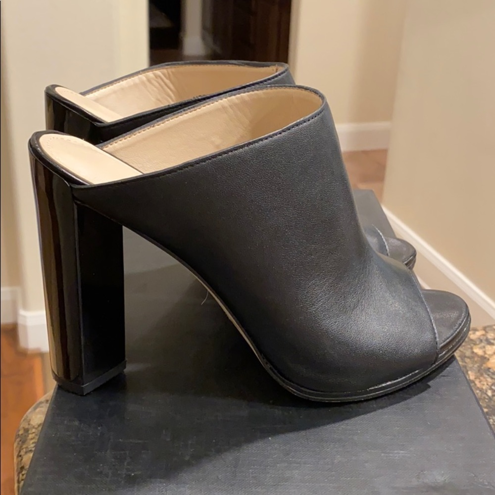 French Connection Black Leather Mule sz 7